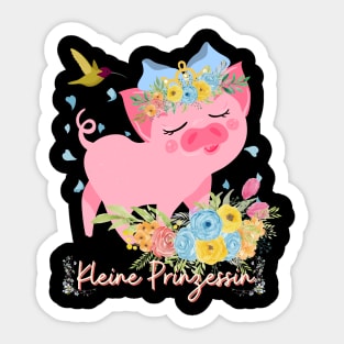 Schwein Vogel Kleine Prinzessin Blumen Süß Sticker